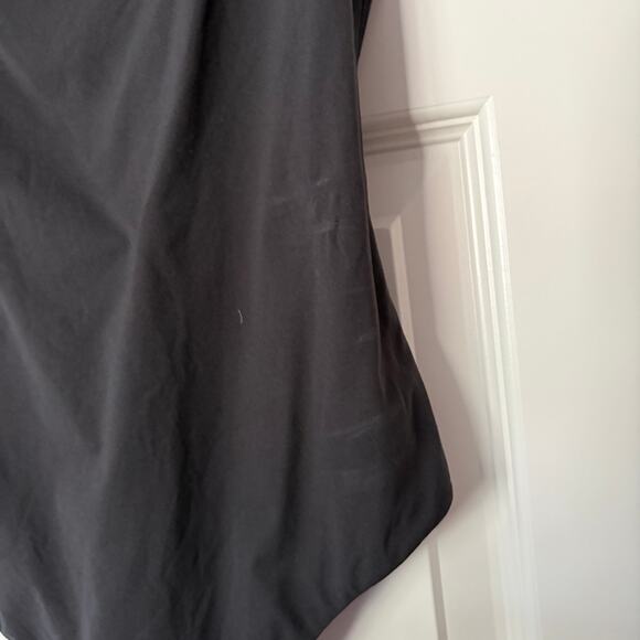 Quince NWT Second Skin Black Body Suit Size Large Square Neck Tank Thong - Picture 5 of 8